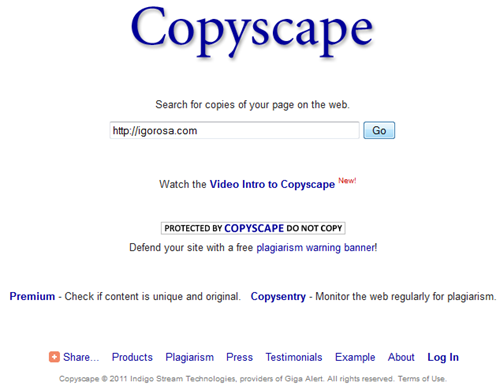 проверка на уникальность в Copyscape