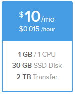 VPS 1Гб ОЗУ + 30Гб SSD за 10 баксов