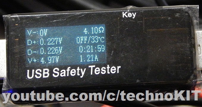 Режим тестирования USB Safety Tester j7-t