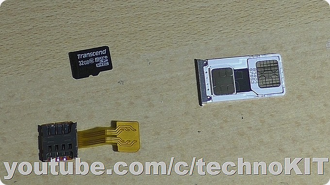 Подготавливаем сим-карты и микро СД для установки в гибридный слот одновременно